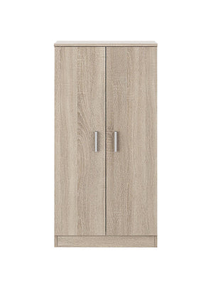 Armadio multiuso Akimera, Mobile ausiliario a 2 ante, Mobile basso portascarpe con 6 ripiani, Scarpiera moderna, cm 55x36h108, Rovere