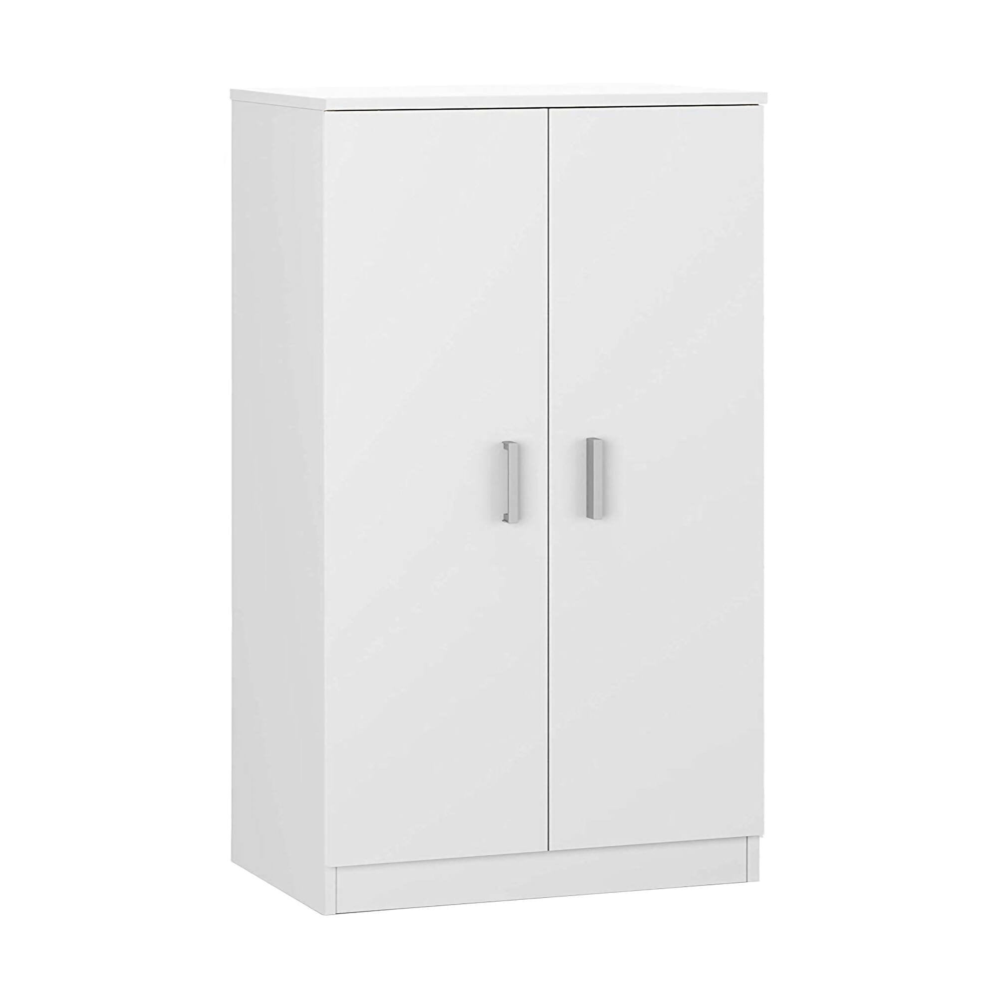 Armadio multiuso Arful, Armadio portascarpe a 2 ante, Mobile basso con 6 ripiani, Scarpiera bassa moderna, cm 75x36h101, Bianco