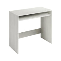 Scrivania Acu, Scrittoio lineare con ripiano fisso, Tavolo da studio o ufficio porta PC, cm 79x43h87, Bianco effetto legno