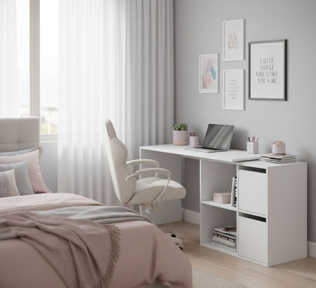 Ascona, Scrivania Modulabile, 152x49x74h cm Bianco