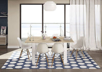 Tavolo allungabile Abudula, Tavolo per sala da pranzo allungabile, Tavolo da pranzo estensibile con allunga, cm 140/190x90h78, Rovere e Bianco