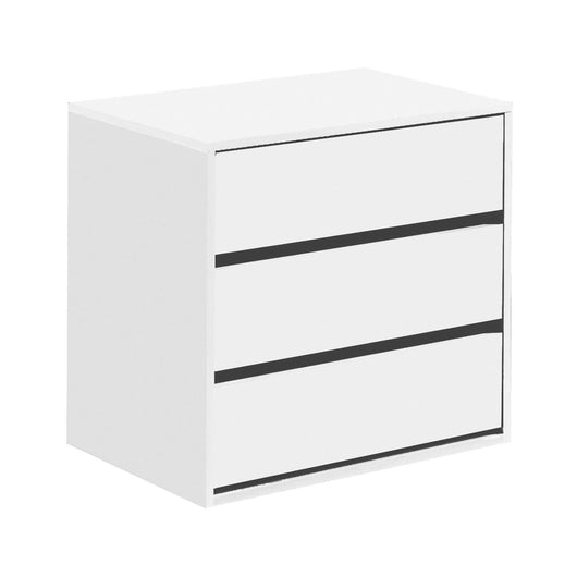 Cassettiera Antar, Settimanale a 3 cassetti, Mobile ComÒ² basso per interno armadio, Settimanale moderno, cm 60x44h57, Bianco