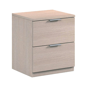 Comodino Artiglio, Comodino moderno a 2 cassetti, Tavolino da notte, ComÒ² basso per camera da letto, cm 38x34h45, Rovere