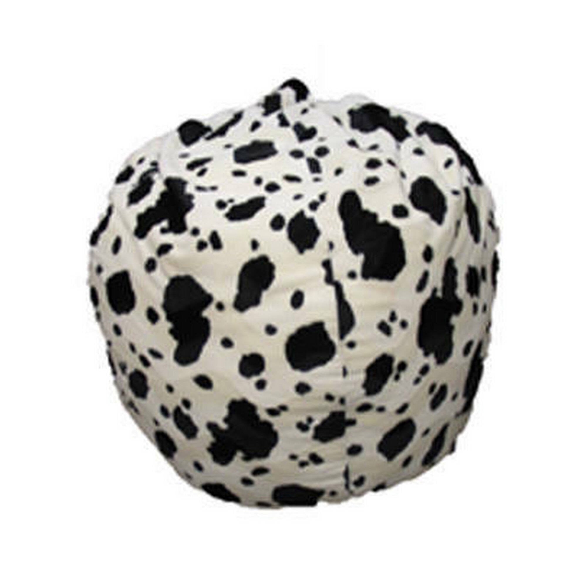 Pouf a sacco con Lorenza, colore bianco e nero, Misure 80 x 120 x 80 cm