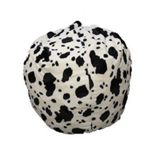 Pouf a sacco con Lorenza, colore bianco e nero, Misure 80 x 120 x 80 cm