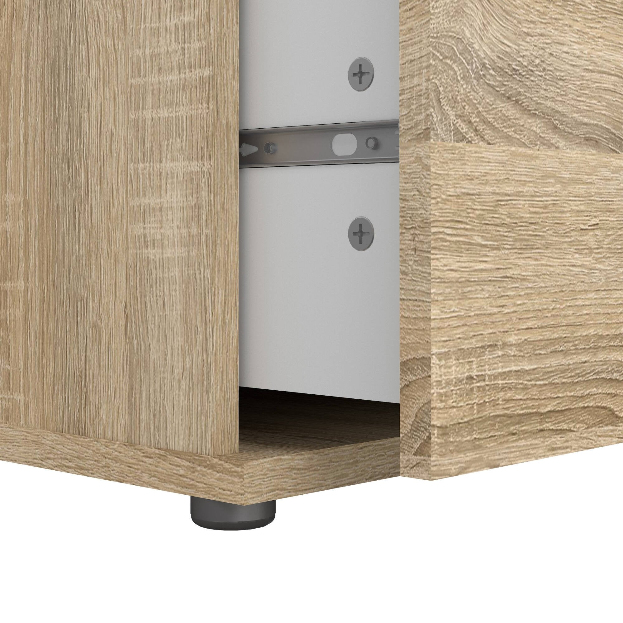 Cassettiera a tre Aski, colore quercia, cm 76 x 83 x 40