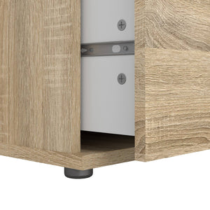 Cassettiera a tre Aski, colore quercia, cm 76 x 83 x 40