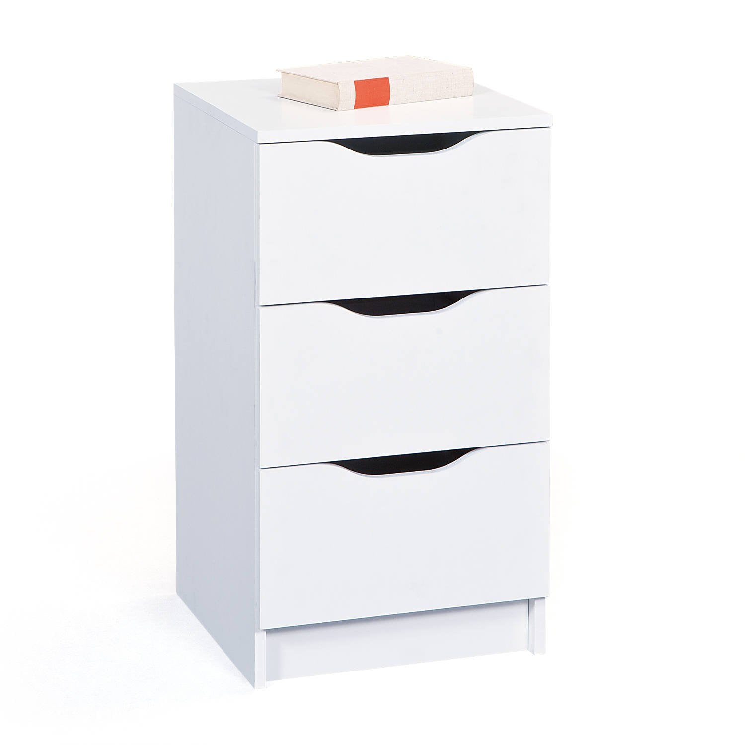 Ponte, Cassettiera 3 Cassetti, 71x40x40h cm Bianco