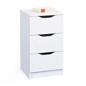 Ponte, Cassettiera 3 Cassetti, 71x40x40h cm Bianco