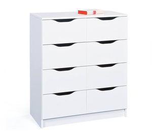 Dhom, Cassettiera 8 Cassetti, 80x91x40h cm Bianco
