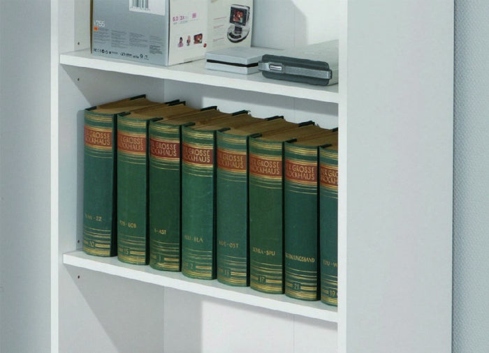 Libreria con tre Djorda, colore bianco, cm 60 x 110 x 30