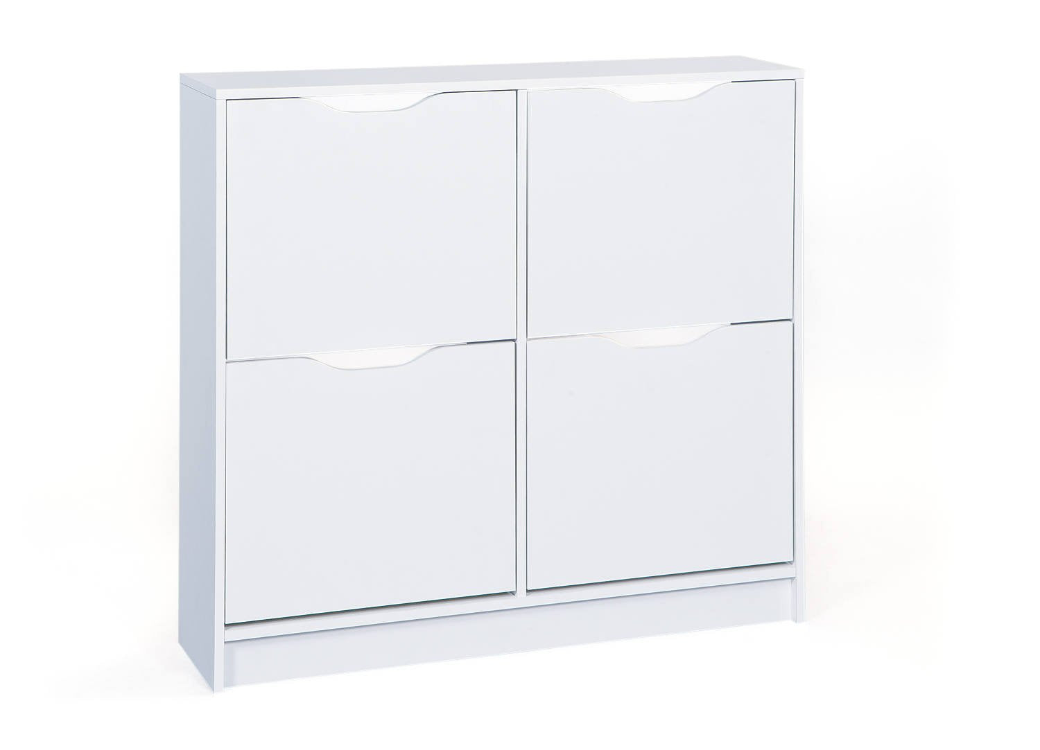 Scarpiera con quattro ante a Drond, colore bianco 90 x 25 x 100