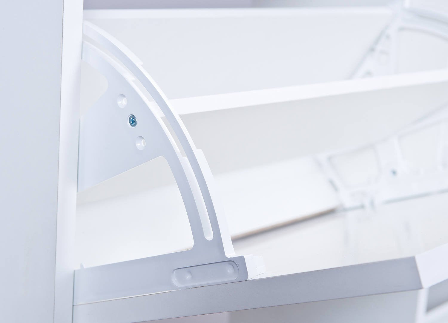 Scarpiera con quattro ante a Drond, colore bianco 90 x 25 x 100