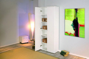 Armadio 2 ante con Dmcilro, color bianco, 70x34x189h