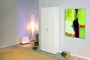 Armadio 2 ante con Dmcilro, color bianco, 70x34x189h