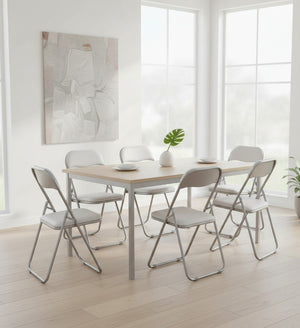 Set di sei sedie Antenore, colore bianco, Misure 43 x 47 x 78 cm