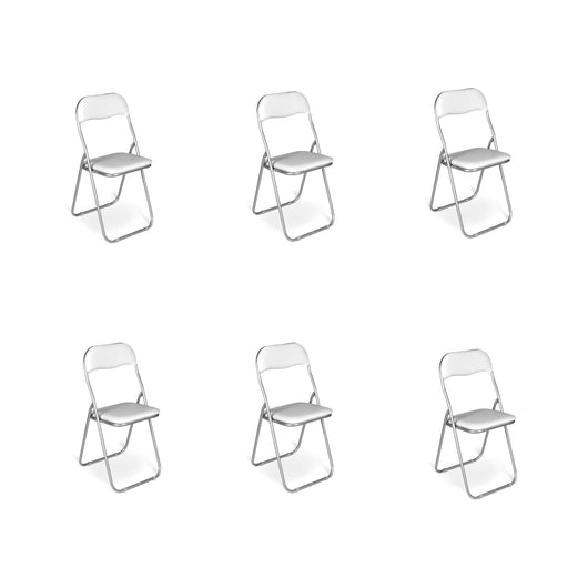 Set di sei sedie Antenore, colore bianco, Misure 43 x 47 x 78 cm