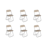 Set di sei sedie Antenore, colore sabbia, Misure 43 x 47 x 78 cm