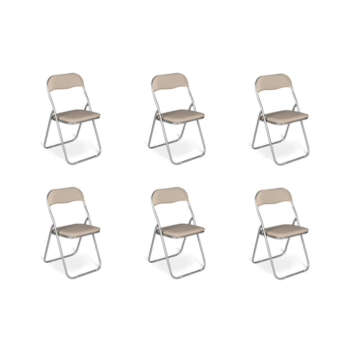 Set di sei sedie Antenore, colore sabbia, Misure 43 x 47 x 78 cm