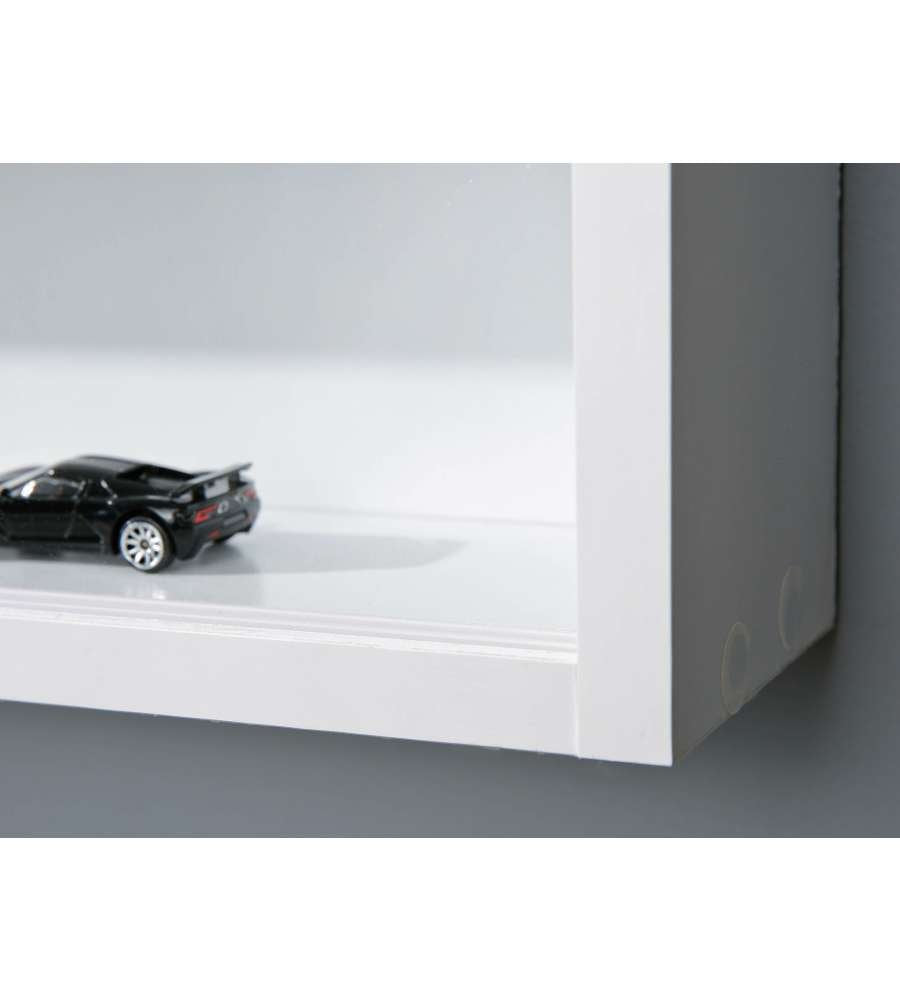 Vetrina con ripiani Dzio, colore bianco, Misure 60 x 10 x 80 cm