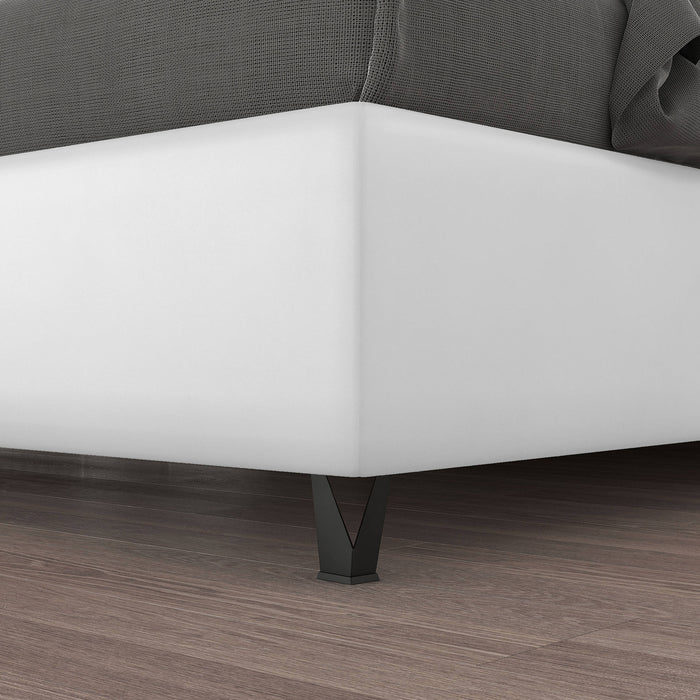 Talamo Italia Letto contenitore matrimoniale Vivaldi, Made in Italy, Struttura in ecopelle imbottita, Adatto a materasso 160x190 cm, Bianco