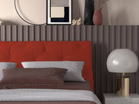 Talamo Italia Letto contenitore matrimoniale Beethoven, Made in Italy, Struttura in ecopelle imbottita, Adatto a materasso 160x190 cm, Rosso