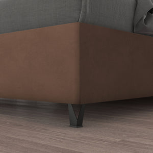 Talamo Italia Letto contenitore matrimoniale Puccini, Made in Italy, Struttura in tessuto imbottito effetto vintage, Adatto a materasso 160x190 cm, Marrone