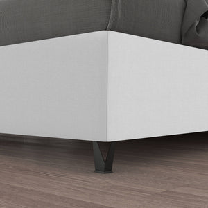 Talamo Italia Letto contenitore matrimoniale Strauss, Made in Italy, Struttura in tessuto imbottito, Adatto a materasso 160x190 cm, Bianco