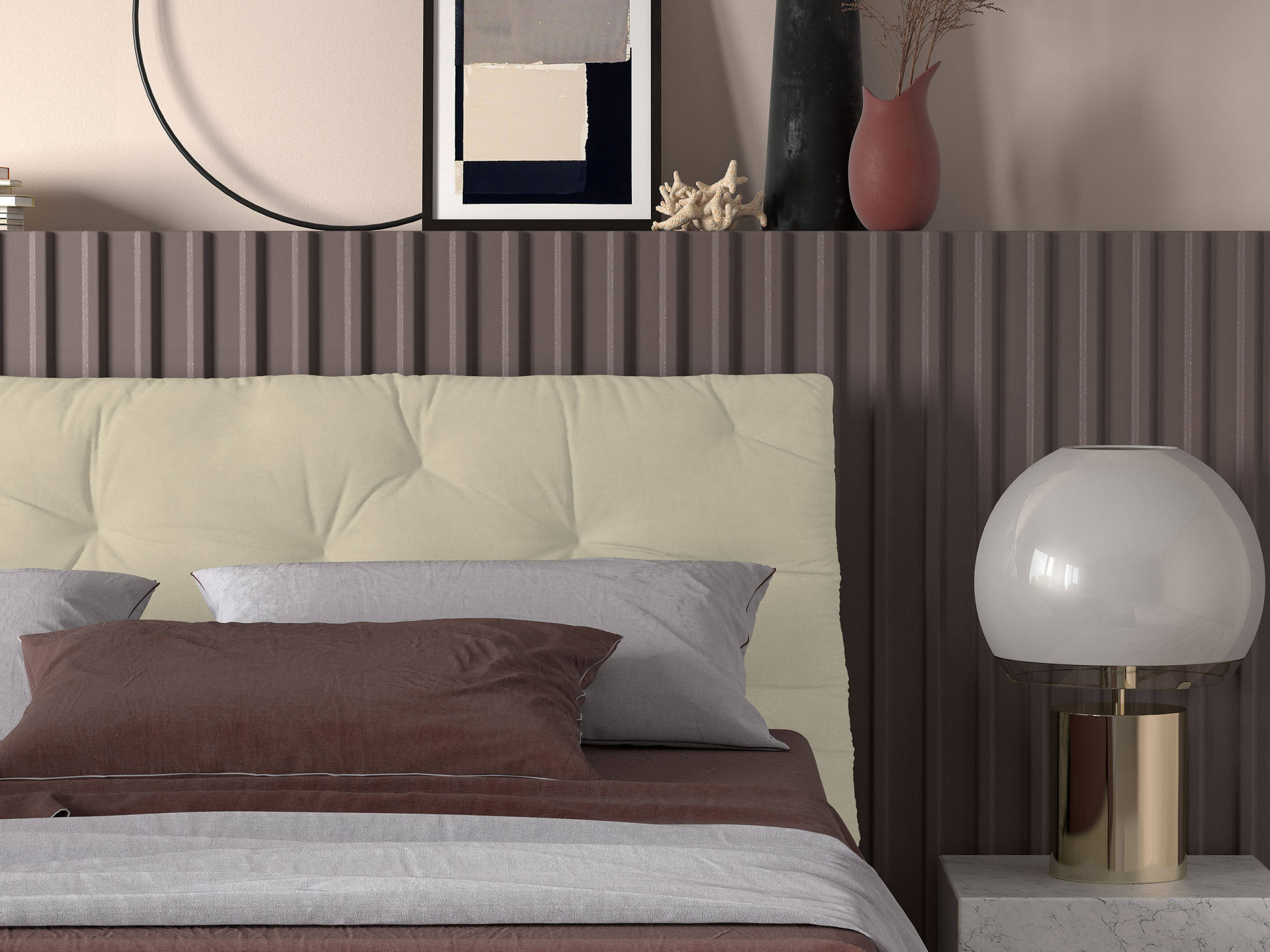 Talamo Italia Letto contenitore matrimoniale Beethoven, Made in Italy, Struttura in tessuto imbottito, Adatto a materasso 160x190 cm, Panna