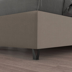 Talamo Italia Letto contenitore matrimoniale Strauss, Made in Italy, Struttura in tessuto imbottito, Adatto a materasso 160x190 cm, Tortora