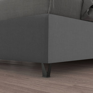 Talamo Italia Letto contenitore matrimoniale Mozart, Made in Italy, Struttura in tessuto imbottito, Adatto a materasso 160x190 cm, Grigio