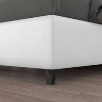 Talamo Italia Letto contenitore piazza e mezza Mozart, Made in Italy, Struttura in ecopelle imbottita, Adatto a materasso 120x190 cm, Bianco