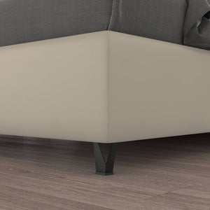 Talamo Italia Letto contenitore piazza e mezza Strauss, Made in Italy, Struttura in ecopelle imbottita, Adatto a materasso 120x190 cm, Panna