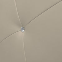 Talamo Italia Letto contenitore piazza e mezza Strauss, Made in Italy, Struttura in ecopelle imbottita, Adatto a materasso 120x190 cm, Panna