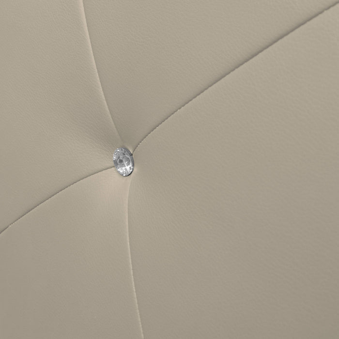 Talamo Italia Letto contenitore piazza e mezza Strauss, Made in Italy, Struttura in ecopelle imbottita, Adatto a materasso 120x190 cm, Panna