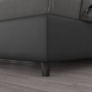 Talamo Italia Letto contenitore piazza e mezza Strauss, Made in Italy, Struttura in ecopelle imbottita, Adatto a materasso 120x190 cm, Nero