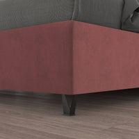 Talamo Italia Letto contenitore singolo Puccini, Made in Italy, Struttura in tessuto imbottito effetto velluto, Adatto a materasso 80x190 cm, Bordeaux