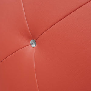 Talamo Italia Letto contenitore singolo Strauss, Made in Italy, Struttura in ecopelle imbottita, Adatto a materasso 80x190 cm, Rosso