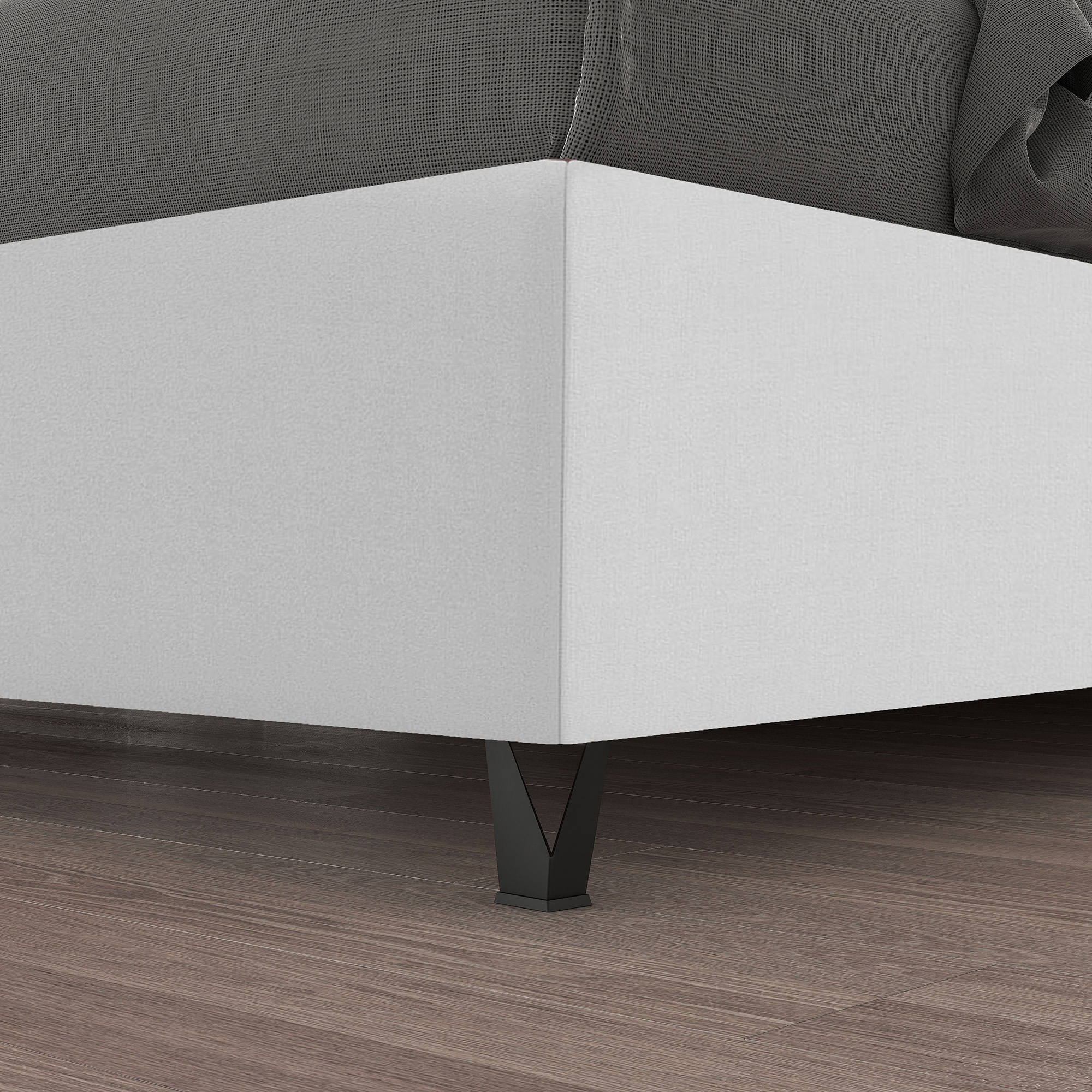 Talamo Italia Letto contenitore singolo Puccini, Made in Italy, Struttura in tessuto imbottito, Adatto a materasso 80x190 cm, Bianco