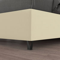 Talamo Italia Letto contenitore singolo Mozart, Made in Italy, Struttura in tessuto imbottito, Adatto a materasso 80x190 cm, Panna