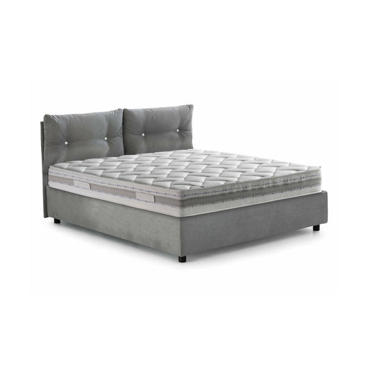 Letto matrimoniale Andrealo, Letto contenitore con rivestimento in tessuto, Made in Italy, Apertura frontale, con materasso cm 160x190 incluso, Grigio