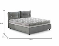 Letto matrimoniale Calcite, Letto contenitore con rivestimento in tessuto, Made in Italy, Apertura frontale, con materasso cm 160x200 incluso, Grigio