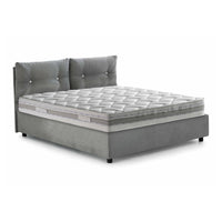 Letto matrimoniale Calcite, Letto contenitore con rivestimento in tessuto, Made in Italy, Apertura frontale, con materasso cm 160x200 incluso, Grigio
