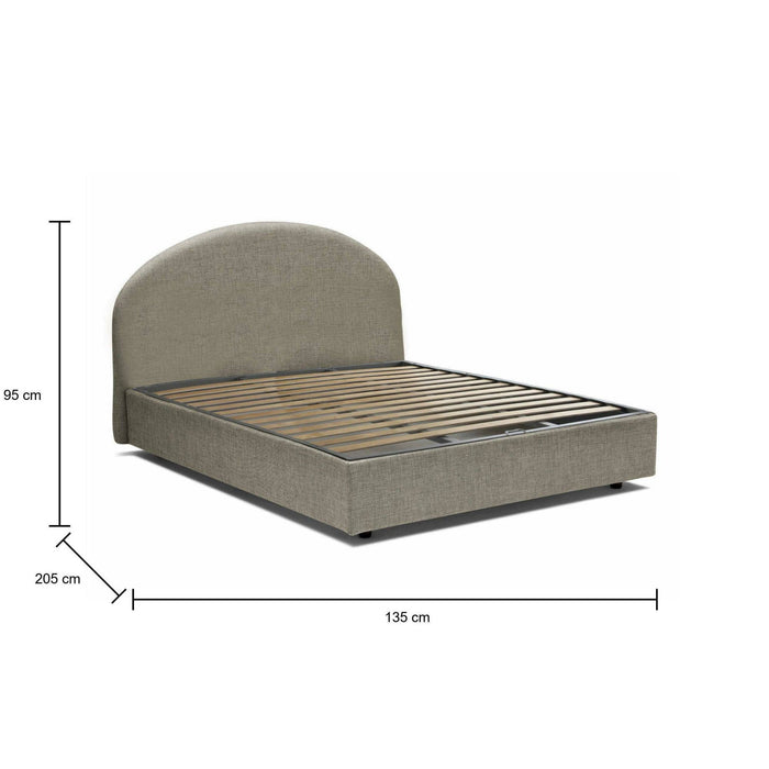 Akis, Letto Piazza e Mezza Sfoderabile Made in Italy, Grigio Tortora