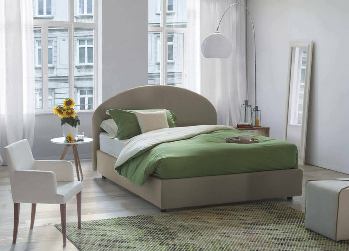 Akis, Letto Piazza e Mezza Sfoderabile Made in Italy, Grigio Tortora