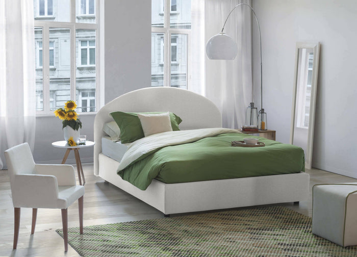 Acy, Letto Piazza e Mezza Materasso Incluso Made in Italy, Bianco