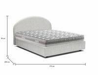 Letto matrimoniale Amida, Letto contenitore con rivestimento in tessuto, Made in Italy, Apertura frontale, con materasso cm 160x190 incluso, Bianco