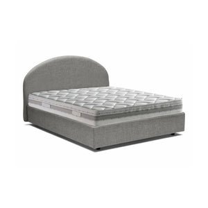 Letto matrimoniale Amida, Letto contenitore con rivestimento in tessuto, Made in Italy, Apertura frontale, con materasso cm 160x190 incluso, Grigio