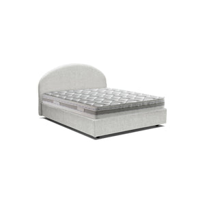 Letto matrimoniale Melanite, Letto contenitore con rivestimento in tessuto, Made in Italy, Apertura frontale, con materasso cm 160x200 incluso, Bianco