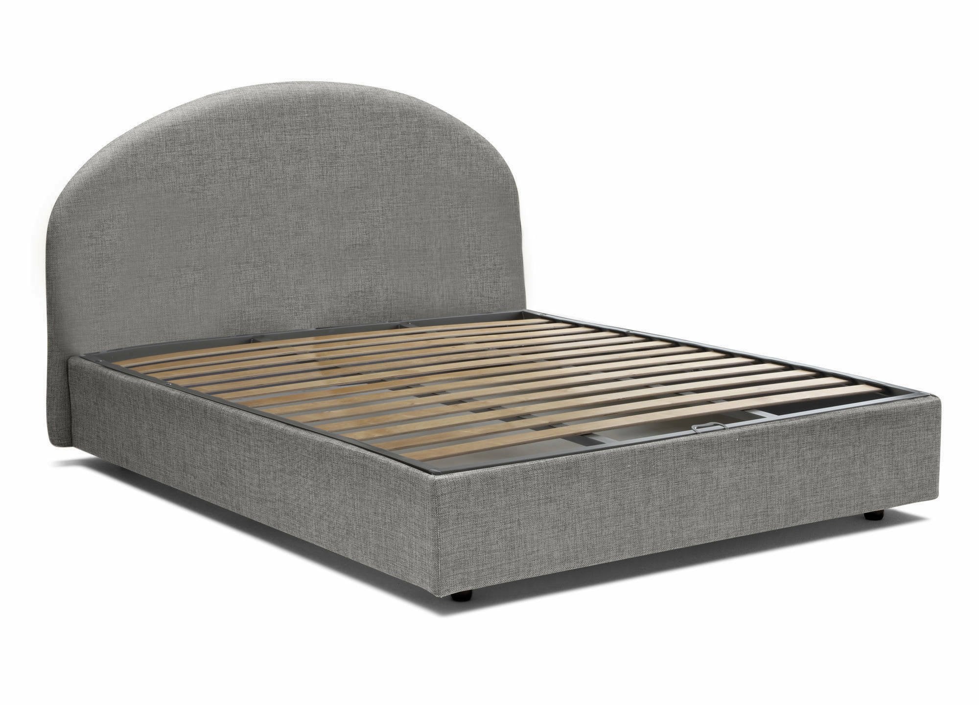 Letto matrimoniale Melanite, Letto contenitore con rivestimento in tessuto, Made in Italy, Apertura frontale, con materasso cm 160x200 incluso, Grigio